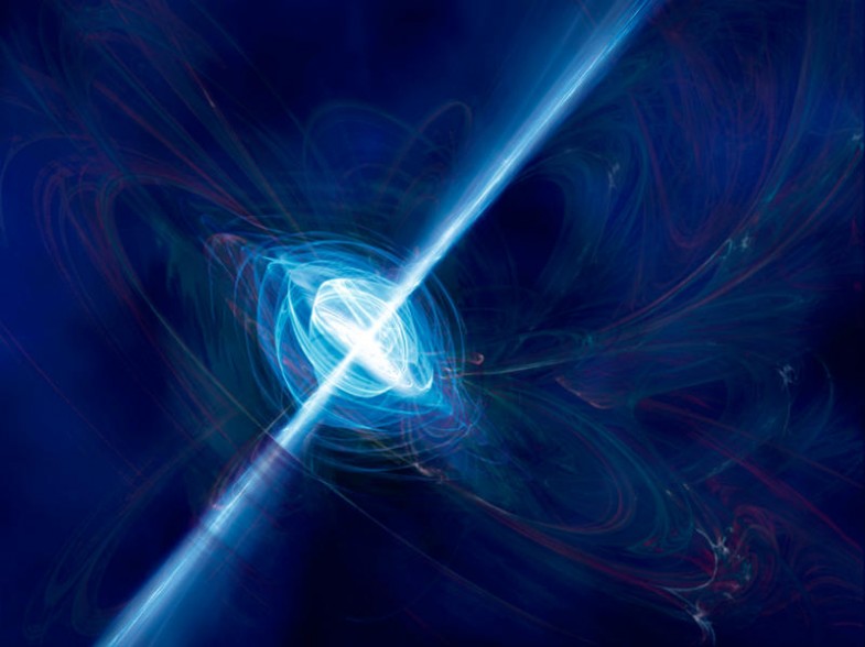 Pulsating source of radio emission