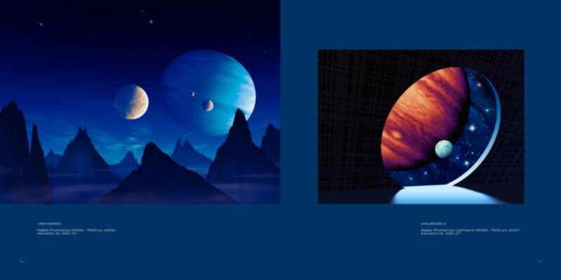 Kapitel "Fremde Welten", Seite 72-73 Ralf Schoofs SPACE ART Buch, Seite 72-73