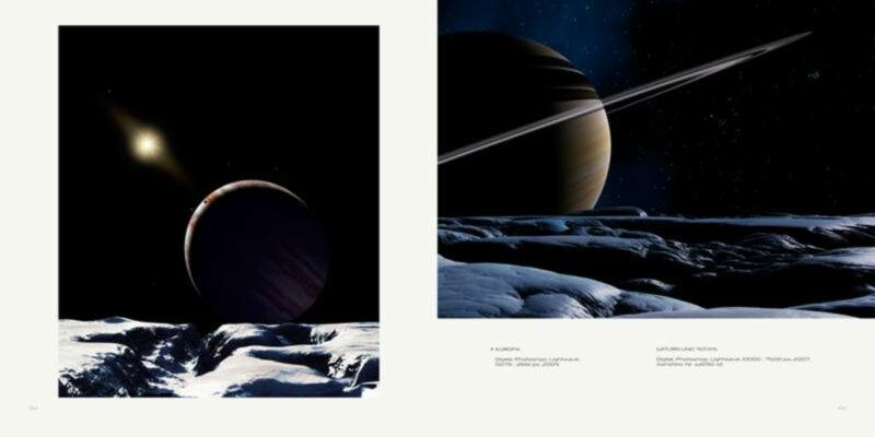 Kapitel "Fremde Welten", Seite 82-83 Ralf Schoofs SPACE ART Buch, Seite 82-83