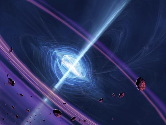 Pulsar mit Asteroidengürtel