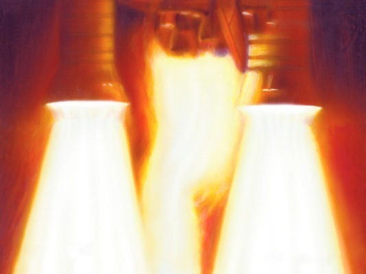 Ein Space Shuttle startet