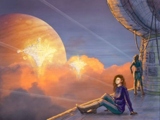 Erste Farbskizze für die Wolkenreise